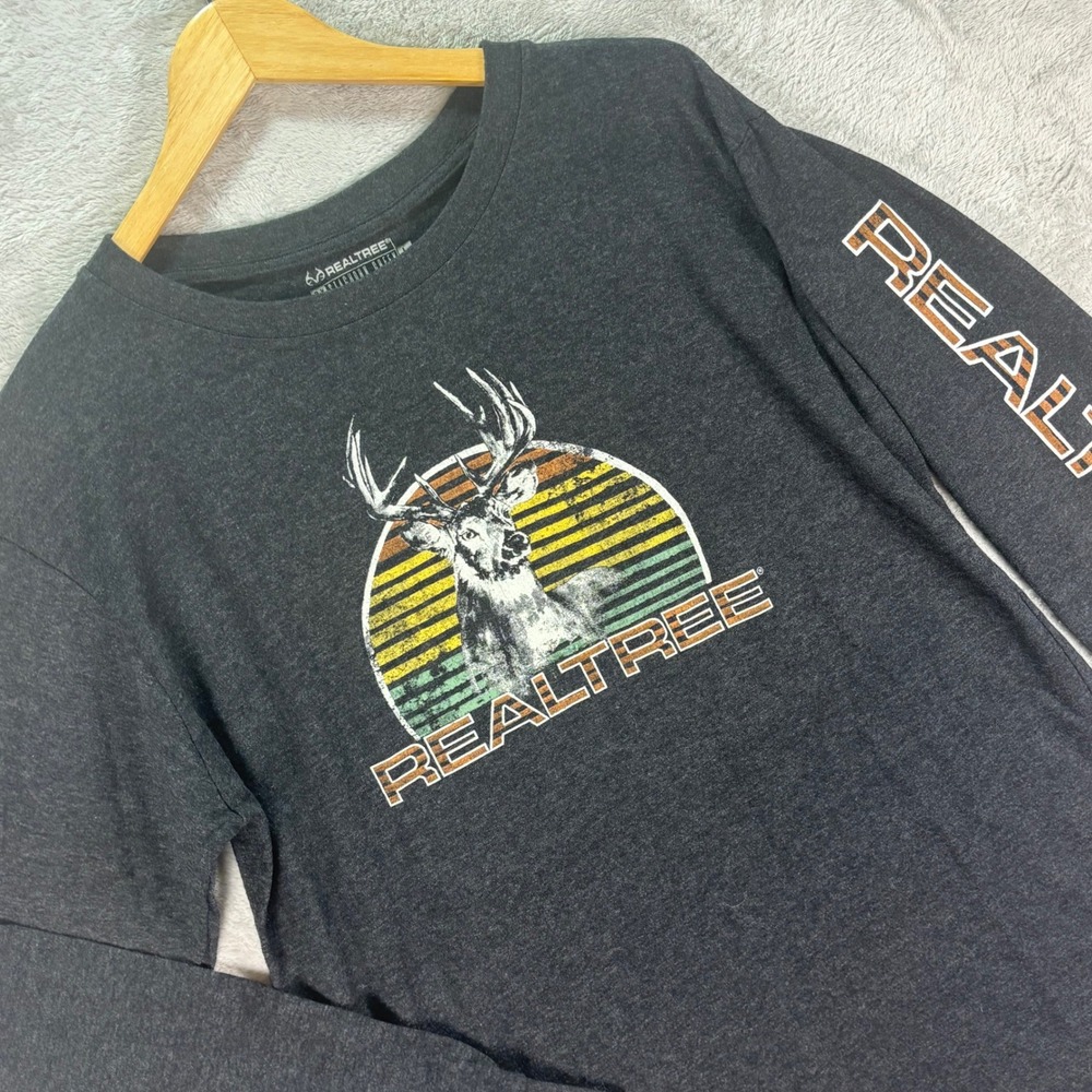 Realtree By Staghorn Creek Deer Graphic Long Sleeve T Shirt Mens Size L‎ Hunting